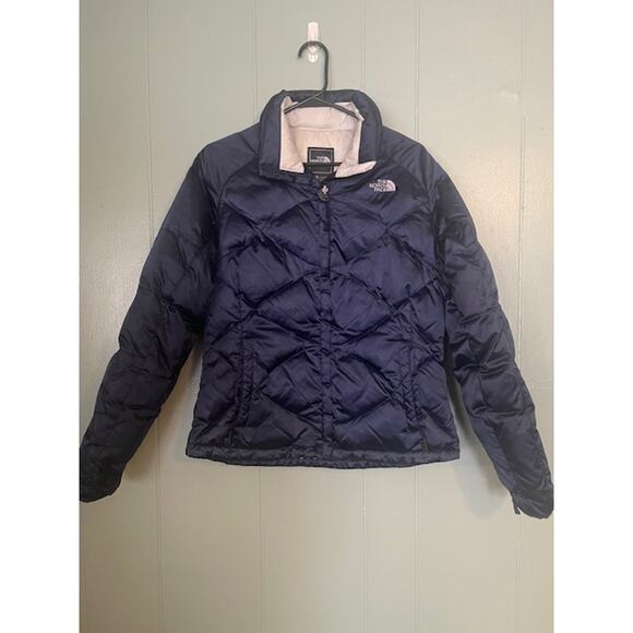 The North Face Down Women's 550 Quilted Puffer Jacket Size Medium deep blue - Picture 1 of 4